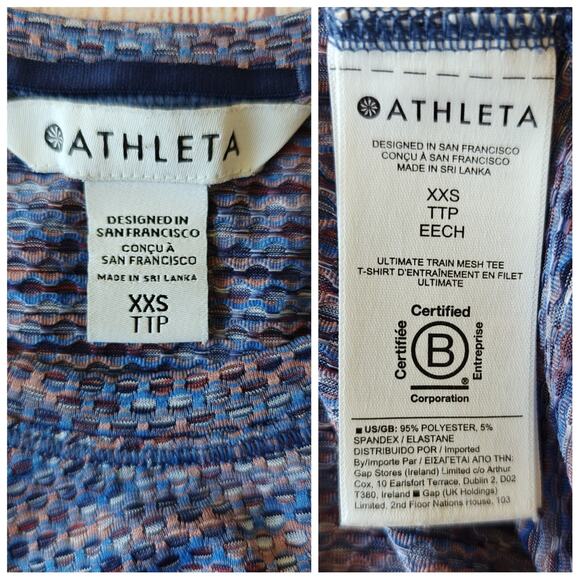 Athleta ultimate train mesh crewneck tee sz XXS - Picture 12 of 12
